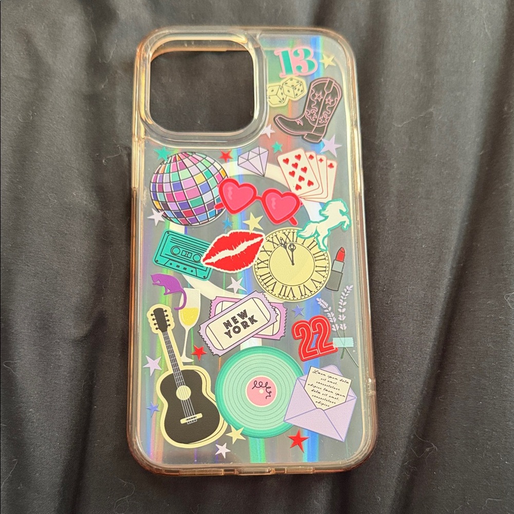 Stylish Sticker Phone Case with Multicolor Design